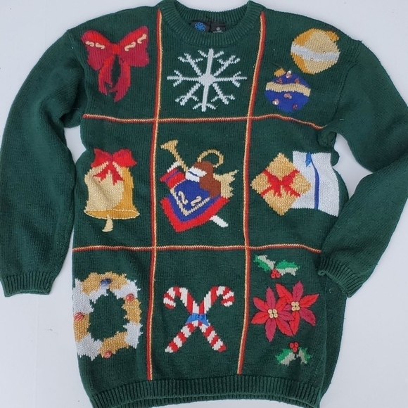 Vintage Panther Tick Tack UglyChristmas Sweater - Picture 1 of 4